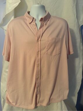Banana Republic Pale Pink Short-Sleeve Button-Up Polo